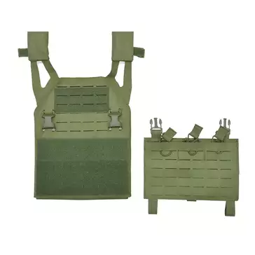 Laser-Cut “Buckle Up" Operator Plate Carrier with AR/AK Magazine Pouch — Multicamo [8Fields]