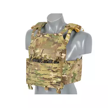 Laser-Cut “Buckle Up" Operator Plate Carrier with AR/AK Magazine Pouch — Multicamo [8Fields]