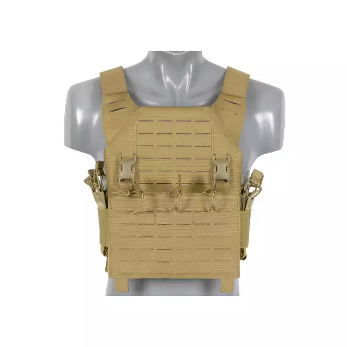 Laser-Cut “Buckle Up" Recon Plate Carrier with AR/AK Magazine Pouch — COYOTE [8Fields]