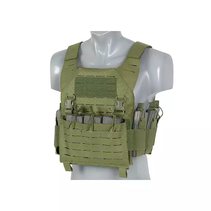 Laser-Cut “Buckle Up" Recon Plate Carrier with AR/AK Magazine Pouch — Olive [8Fields]
