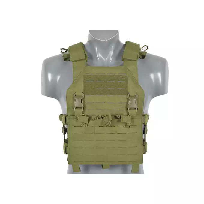 Kamizelka Assault Plate Carrier Laser-Cut, Buckle-Up z ładownicą na magazynki AR15/AK - Olive [8Fields]