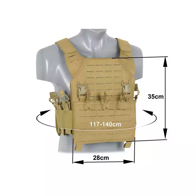 Laser-Cut “Buckle Up" Recon Plate Carrier with AR/AK Magazine Pouch — COYOTE [8Fields]