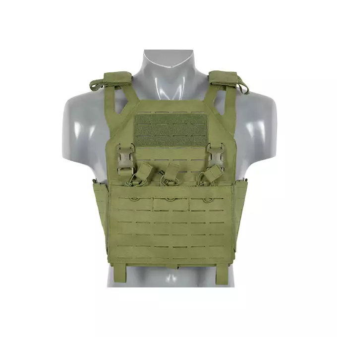 Laser-Cut “Buckle Up" Operator Plate Carrier with AR/AK Magazine Pouch — Olive [8Fields]