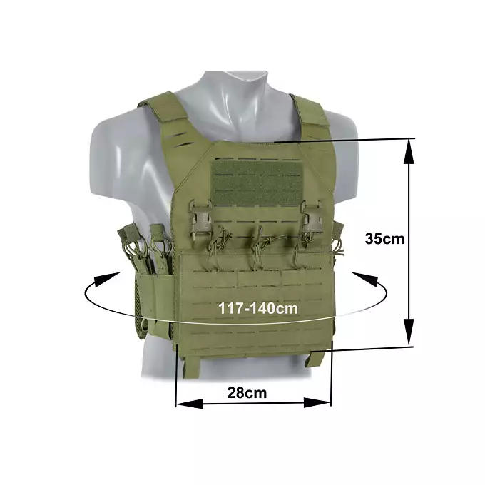 Laser-Cut “Buckle Up" Recon Plate Carrier with AR/AK Magazine Pouch — Olive [8Fields]