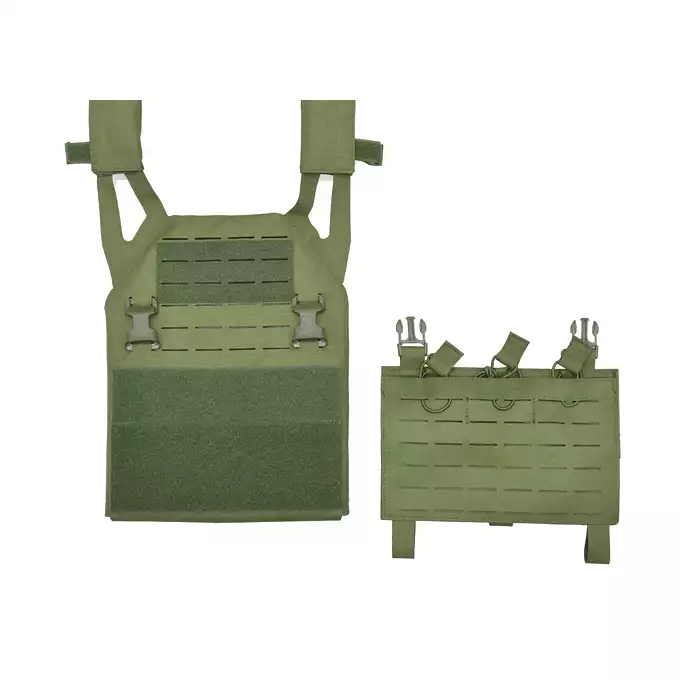 Laser-Cut “Buckle Up" Operator Plate Carrier with AR/AK Magazine Pouch — MB [8Fields]