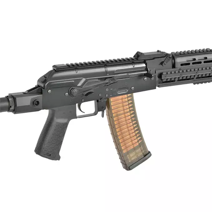 [Zestaw] Replika Strike Industries AK-TRAX Eshooter ETU - Black [EMG] + Magazynek Mid-Cap Bułgarski na 150 Kulek Do Serii AK [CYMA]