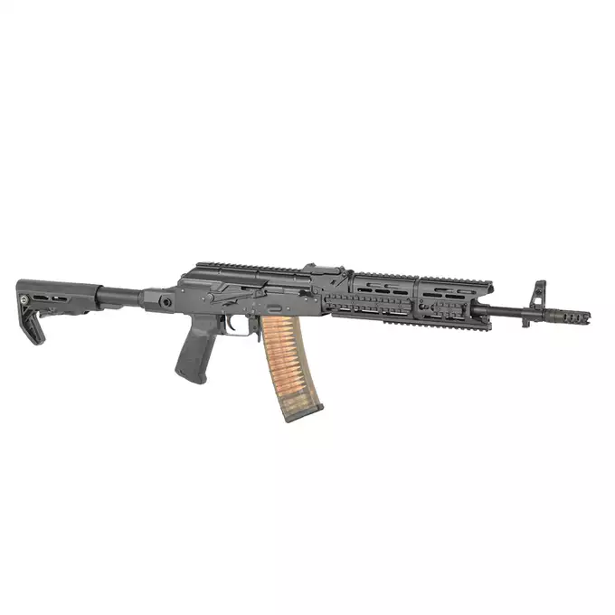[Zestaw] Replika Strike Industries AK-TRAX Eshooter ETU - Black [EMG] + Magazynek Mid-Cap Bułgarski na 150 Kulek Do Serii AK [CYMA]