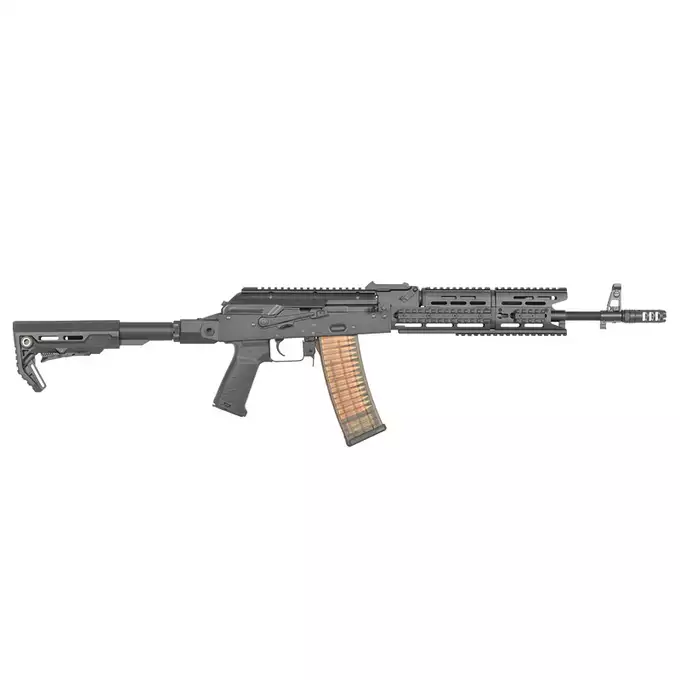 [Zestaw] Replika Strike Industries AK-TRAX Eshooter ETU - Black [EMG] + Magazynek Mid-Cap Bułgarski na 150 Kulek Do Serii AK [CYMA]