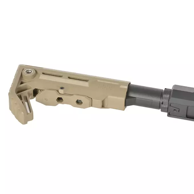 [Zestaw] Replika Karabinka Strike Industries AK-TRAX ETU Eshooter - Tan [EMG] + Magazynek Mid-Cap Bułgarski na 150 Kulek Do Serii AK [CYMA]