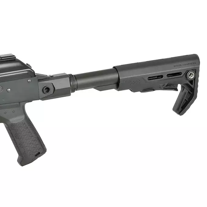 [Zestaw] Replika Strike Industries AK-TRAX CQB - Black + Eshooter [EMG] + Maverick-II Plus 1x22 SOL Solar Power Red Dot Sight - black [Vector Optics]