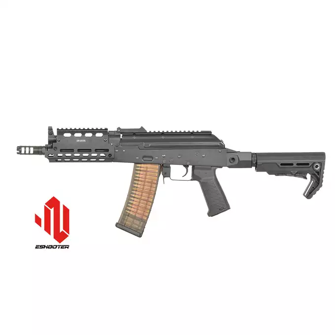[Zestaw] Replika Strike Industries AK-TRAX CQB - Black + Eshooter [EMG] + Maverick-II Plus 1x22 SOL Solar Power Red Dot Sight - black [Vector Optics]