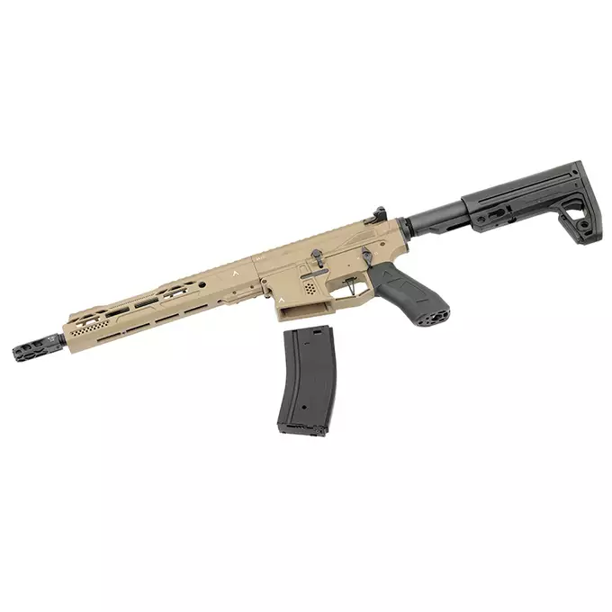 [Zestaw] Replika karabinka M920A  Aeroknox AX//15 ETU Wireless TAN [DE] + Tłumik podświetlający kulki z efektem płomienia Flare M [Eshooter]
