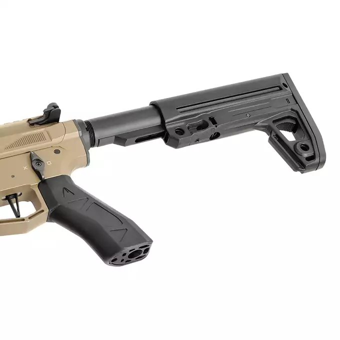 [Zestaw] Replika karabinka M920A  Aeroknox AX//15 ETU Wireless TAN [DE] + Tłumik podświetlający kulki z efektem płomienia Flare M [Eshooter]