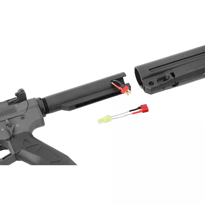 [Zestaw] Replika karabinka M920A Aeroknox  AX//15 ETU Wireless GREY [DE] + Tłumik podświetlający kulki z efektem płomienia Flare M [Eshooter]