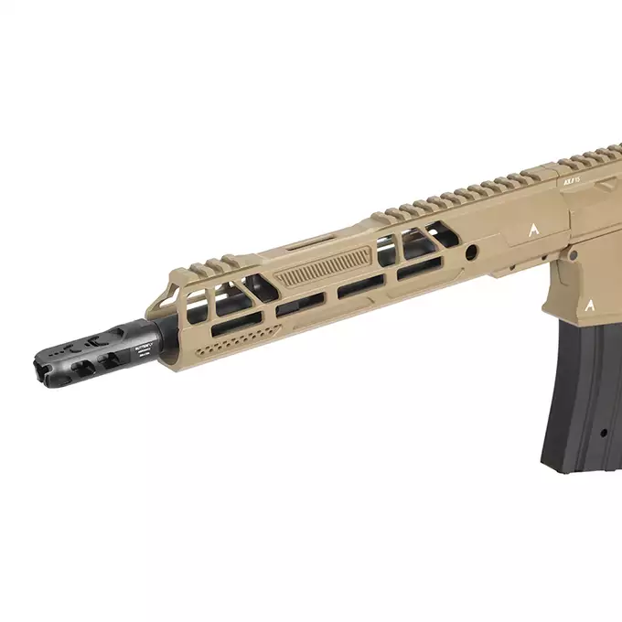 [Zestaw] Replika karabinka M920A  Aeroknox AX//15 ETU Wireless TAN [DE] + Tłumik podświetlający kulki z efektem płomienia Flare M [Eshooter]