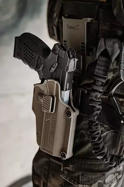 Holster Per-Fit compatible avec plus de 80 modele de pistolets - Tan [AMOMAX]