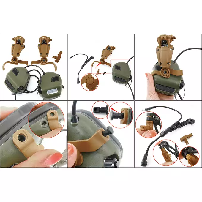 Montaż M16 na szynę ARC do zestawu słuchawkowego Earmor M31 / M32, New Gen - Black [EARMOR]