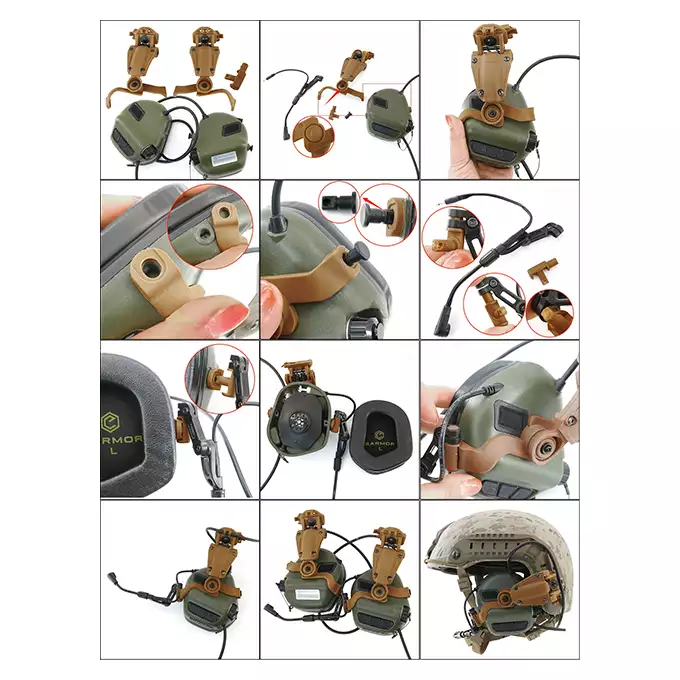 Komplet Uchwytów adaptera zestawu słuchawkowego Earmor M16 do M31 / M32 - Tan [EARMOR]