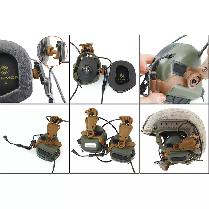 Montaż M16 na szynę ARC do zestawu słuchawkowego Earmor M31 / M32, New Gen - Black [EARMOR]