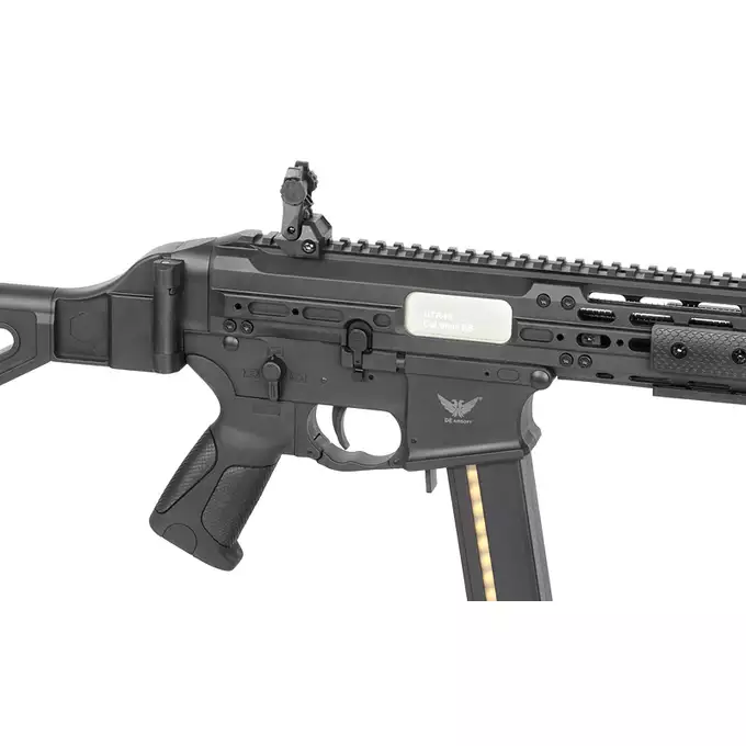 [Zestaw] M917C UTR45 - Black [DE Airsoft] + Prosty magazynek na 120 kulek do MP5/CM.106 [CYMA] + Adapter magazynka MP5/UTR [Hades Airsoft]