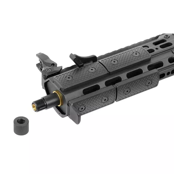 [Zestaw] M917C UTR45 - Black [DE Airsoft] + Prosty magazynek na 120 kulek do MP5/CM.106 [CYMA] + Adapter magazynka MP5/UTR [Hades Airsoft]