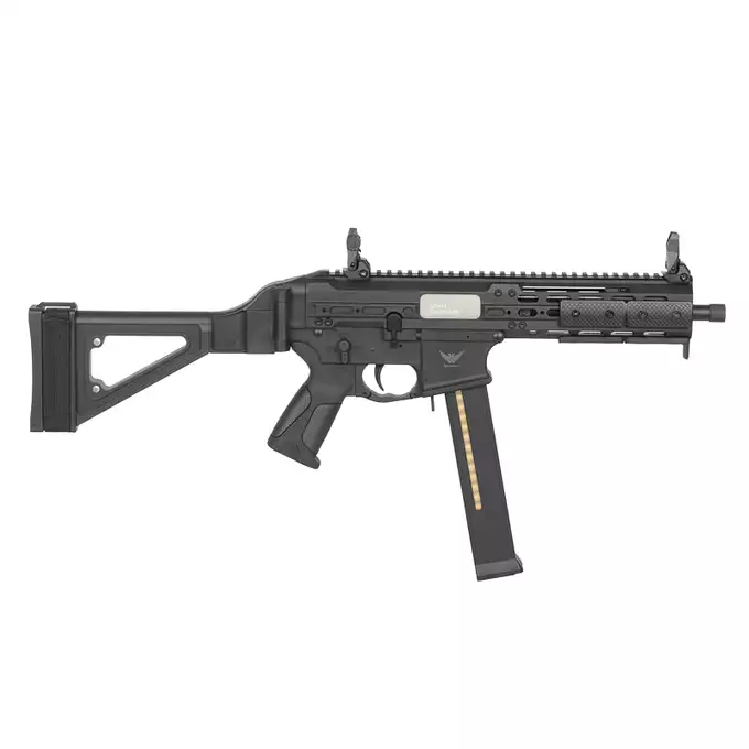 [Zestaw] M917C UTR45 - Black [DE Airsoft] + Prosty magazynek na 120 kulek do MP5/CM.106 [CYMA] + Adapter magazynka MP5/UTR [Hades Airsoft]