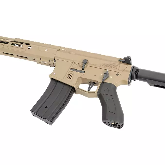 [Zestaw] Replika karabinka M920A  Aeroknox AX//15 ETU Wireless TAN [DE] + Polimerowy magazynek Mid-Cap na 150 kulek do serii AR-15/M4 - DE