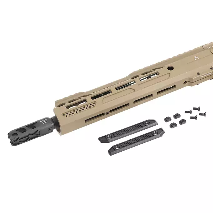 [Zestaw] Replika karabinka M920A  Aeroknox AX//15 ETU Wireless TAN [DE] + Polimerowy magazynek Mid-Cap na 150 kulek do serii AR-15/M4 - DE