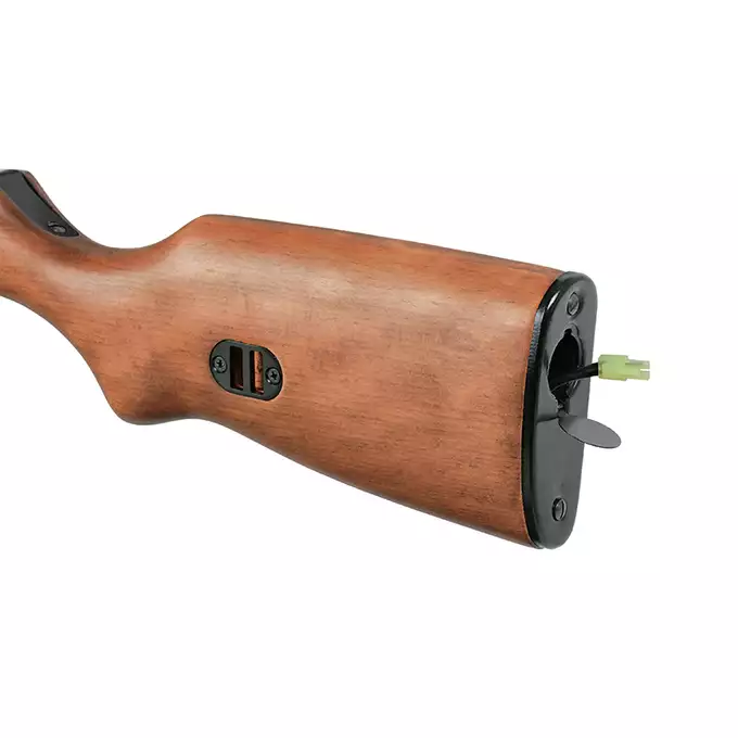 [Zestaw] Replika pistoletu maszynowego PPSz EBB - (ABS Stock Version) [S&amp;T] + Stalowy Magazynek na 130 kulek do repliki SW-09 PPSH-41 - Black [S&amp;T]
