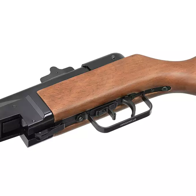 [Zestaw] Replika pistoletu maszynowego PPSz EBB - (ABS Stock Version) [S&amp;T] + Stalowy Magazynek na 130 kulek do repliki SW-09 PPSH-41 - Black [S&amp;T]