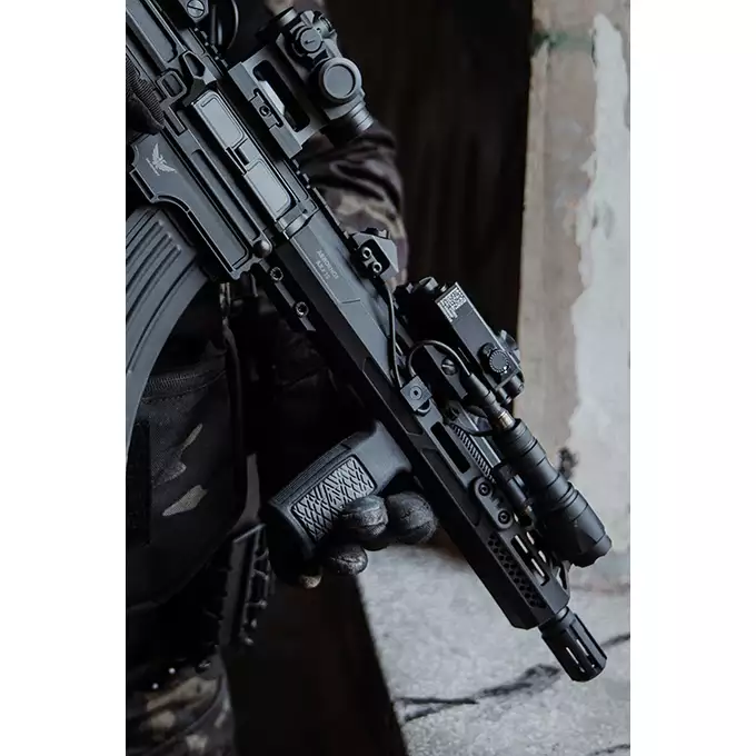 [Zestaw] Replika karabinka Noveske 10.5" Gen III Shorty 300BLK  Eshooter ETU - Black [EMG] + Lekki chwyt pionowy - MLOCK - Black/Gray [BD]