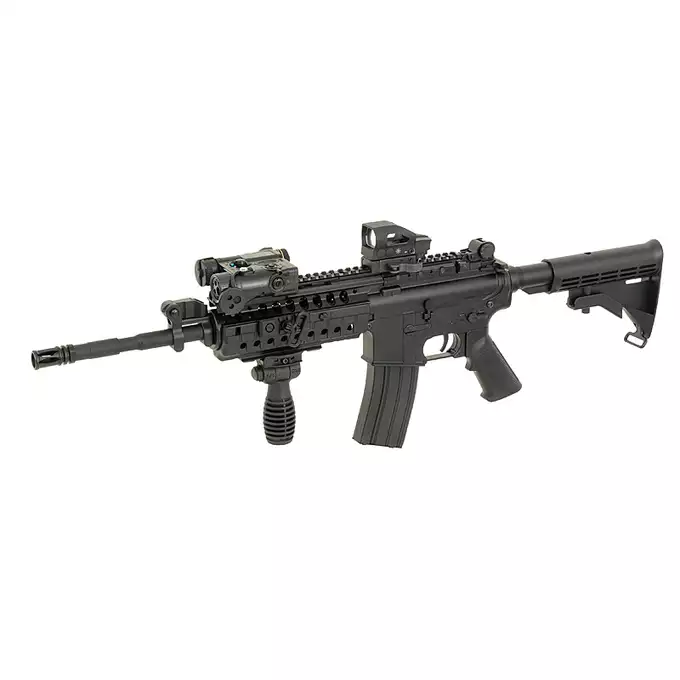 [Zestaw] CM.508 [CYMA] + Polimerowy magazynek 450 kulek AR15/SCAR16/TAVOR/ARX100 - Black [BattleAxe]