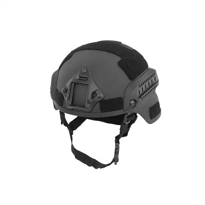 [Zestaw] Ultra lekka replika hełmu Spec-Ops MICH - Black [8FIELDS] + Stalowa maska siatkowa 2.0 - Black [WOSPORT]
