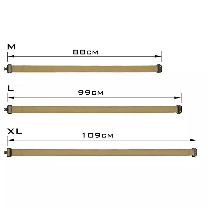 Minimalistyczny pas EDC Laser-Cut - L - Coyote [8Fields]