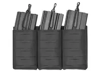 Laser-Cut Panel with 3 AR15 Magazine Pouches - Black [8Fields]