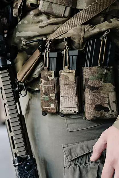 Single Elastic Laser-Cut Pistol Magazine Pouch - Multicamo [8Fields]