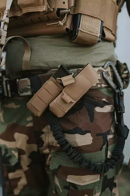 Single Elastic Laser-Cut Pistol Magazine Pouch - Coyote [8Fields]