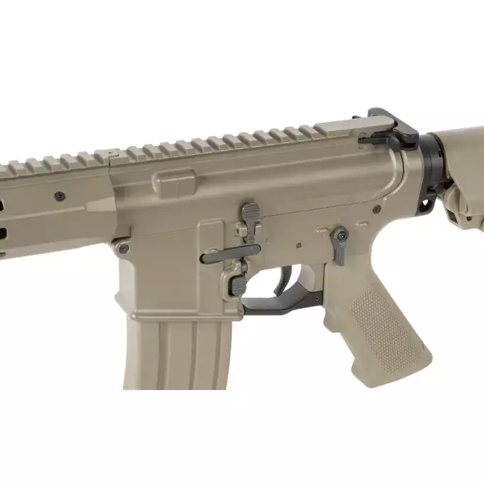 WE13 9,5" M4/AR-15 Airsoft Rifle, 30 RPS, ETU - TAN [WELL PRO]