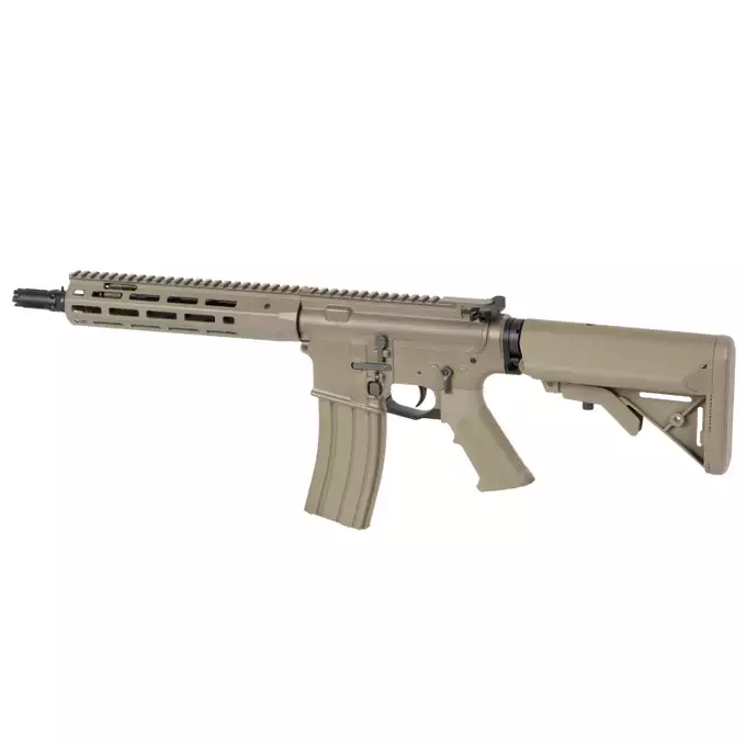 WE13 9,5" M4/AR-15 Airsoft Rifle, 30 RPS, ETU - TAN [WELL PRO]