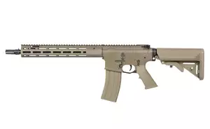 WE13 DSG 13" M4/AR-15  Knight's Armament Airsoft Rifle, 50 RPS, ETU - Tan [WELL PRO]