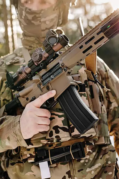 WE13 DSG 13" M4/AR-15 Airsoft Rifle, 50 RPS, ETU - Tan [WELL PRO]
