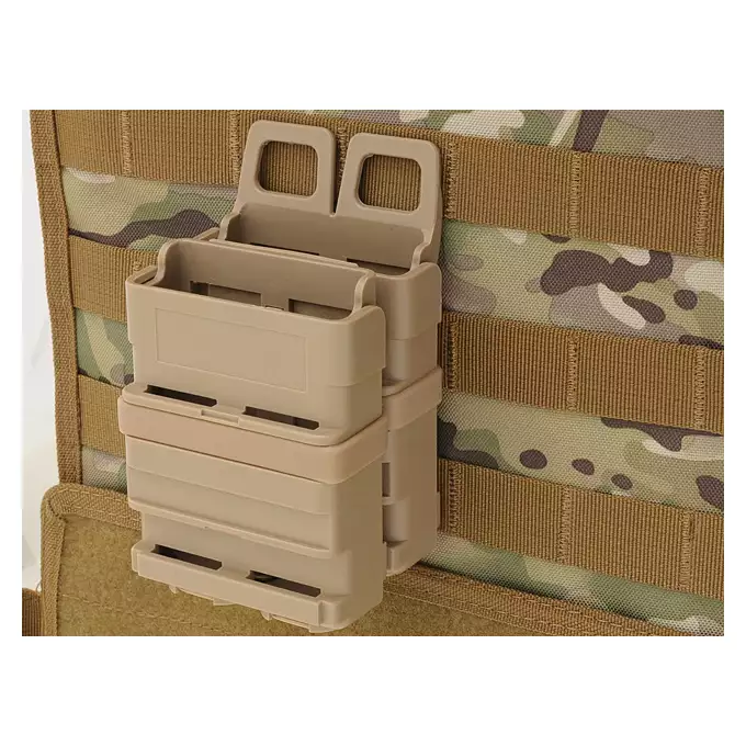 [Zestaw] Sztywny Pas Bojowy MOLLE (M) - Black [8FIELDS] + Polimerowa ładownica na 2 magazynki 5.56 - black [FMA]