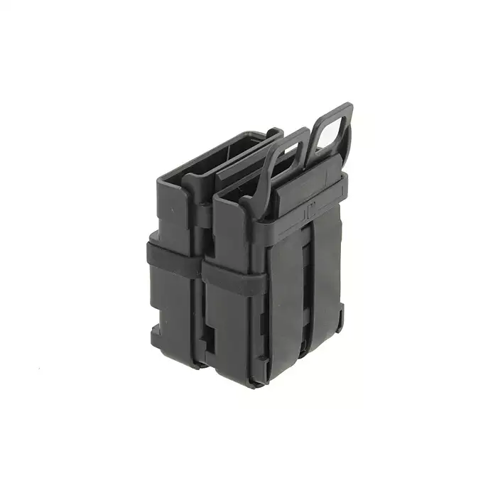 [Zestaw] Sztywny Pas Bojowy MOLLE (M) - Black [8FIELDS] + Polimerowa ładownica na 2 magazynki 5.56 - black [FMA]