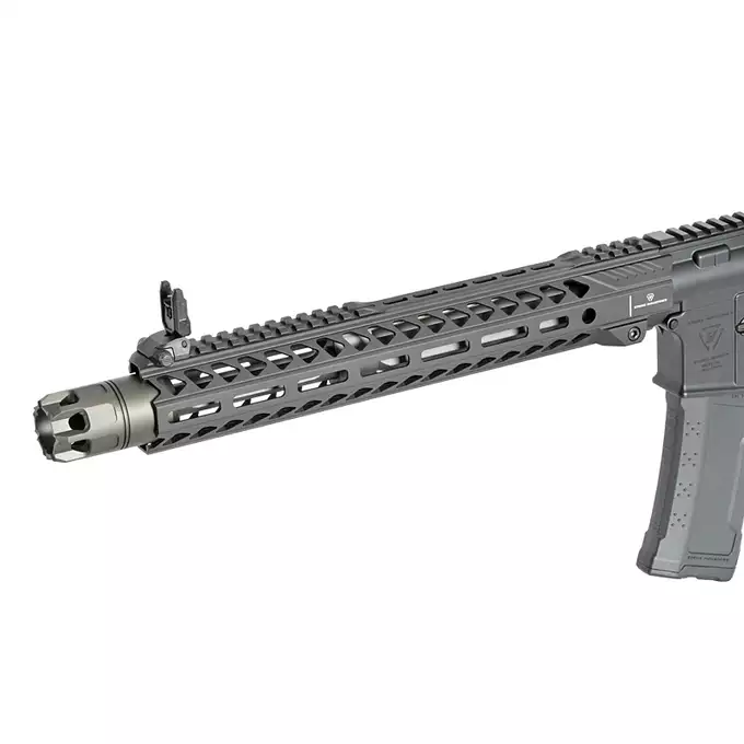 [Zestaw] Replika Karabinka Strike industries 13.5" Raiders Carbine - Black [EMG] + Handstop kątowy MLOCK/KEYMOD - Black [M-ETAL]