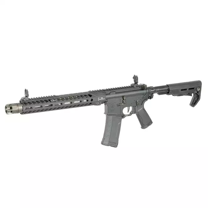 [Zestaw] Replika Karabinka Strike industries 13.5" Raiders Carbine - Black [EMG] + Handstop kątowy MLOCK/KEYMOD - Black [M-ETAL]