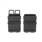 [Zestaw] Sztywny Pas Bojowy MOLLE (M) - Black [8FIELDS] + Polimerowa ładownica na 2 magazynki 5.56 - black [FMA]