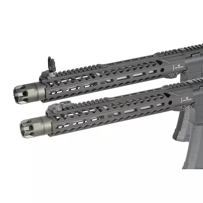 [Zestaw] Replika Karabinka Strike industries 13.5" Raiders Carbine - Black [EMG] + Handstop kątowy MLOCK/KEYMOD - Black [M-ETAL]
