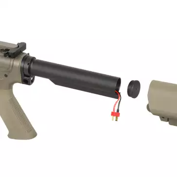 WE13 DSG 13" M4/AR-15 Airsoft Rifle, 50 RPS, ETU - Tan [WELL PRO]