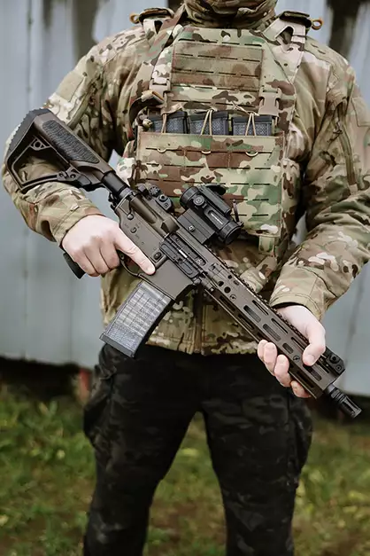 Daniel Defense DDM4 MK18 RIII 9.5 Lightning Series gas-powered replica - Brown [EMG]