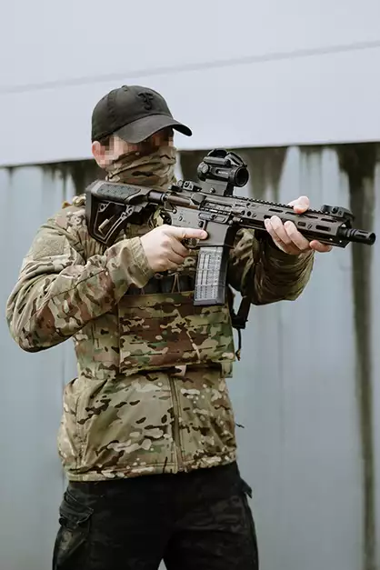 Daniel Defense DDM4 MK18 RIII 9.5 Lightning Series gas-powered replica - Brown [EMG]
